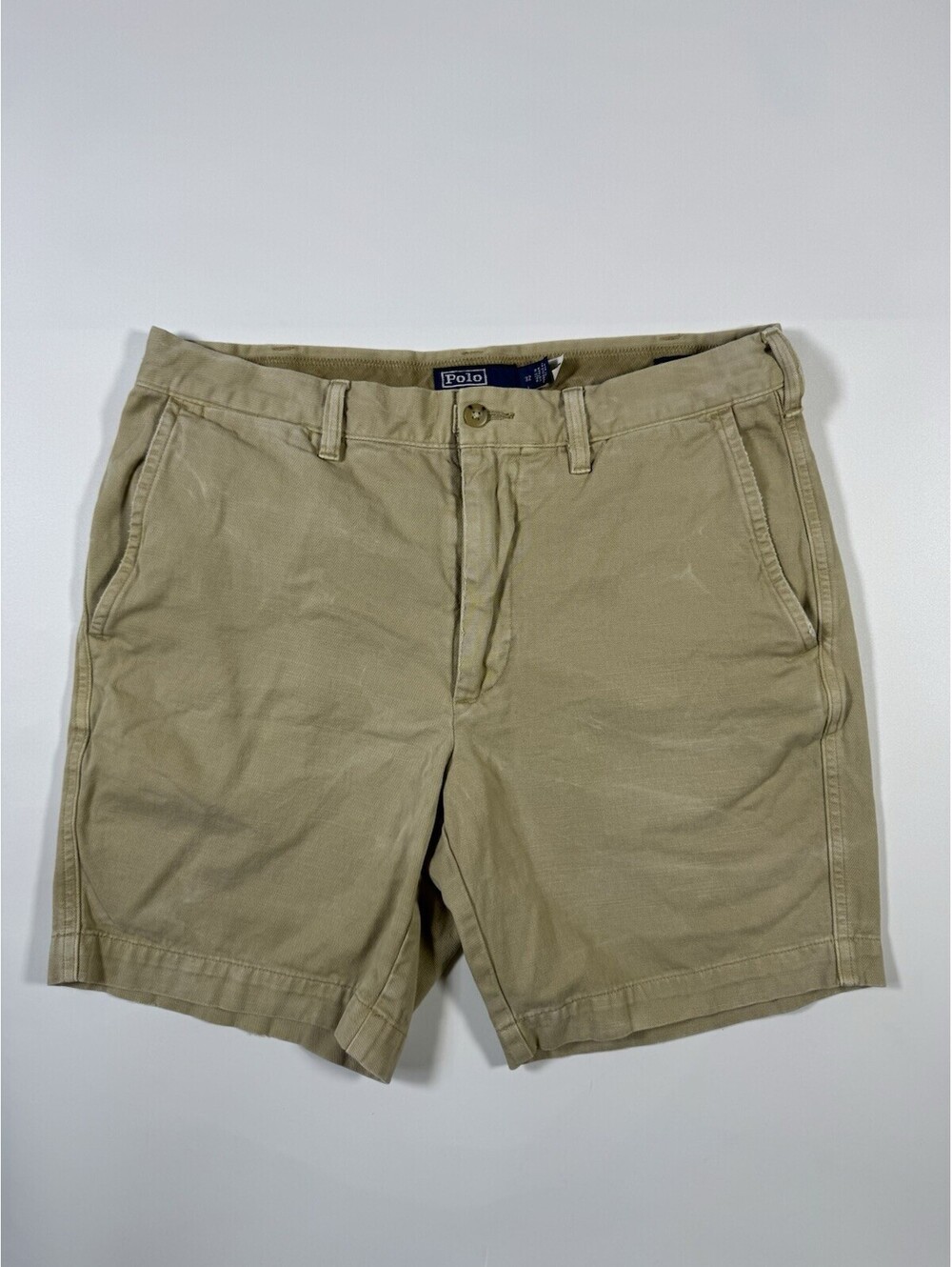Polo Ralph Lauren Chino Shorts Mens 32 Khaki Tan Classic Fit Cotton 9” Inseam